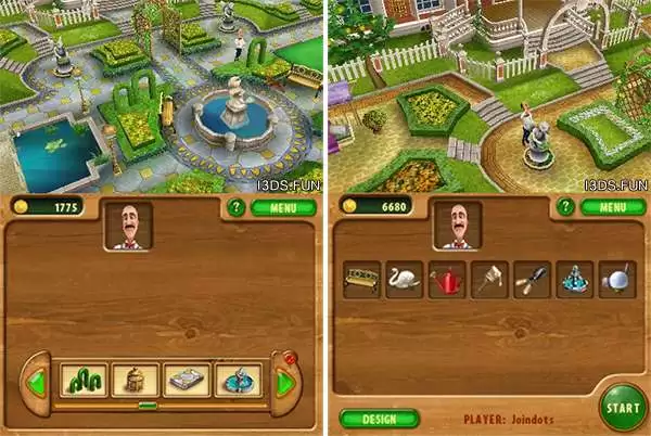Gardenscapes 3DS Screenshots